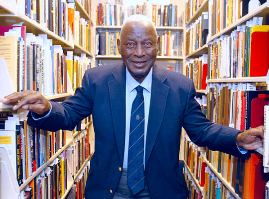 Charles Blockson in the stacks at Paley Library
